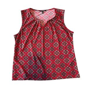 NWOT 41 Hawthorn Elegant Red Patterned Blouse size large